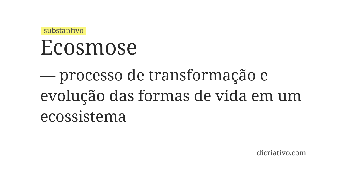 Significado de ecosmose