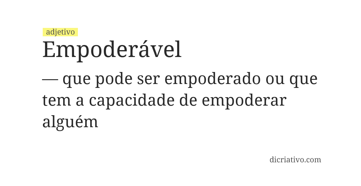 Significado de empoderável