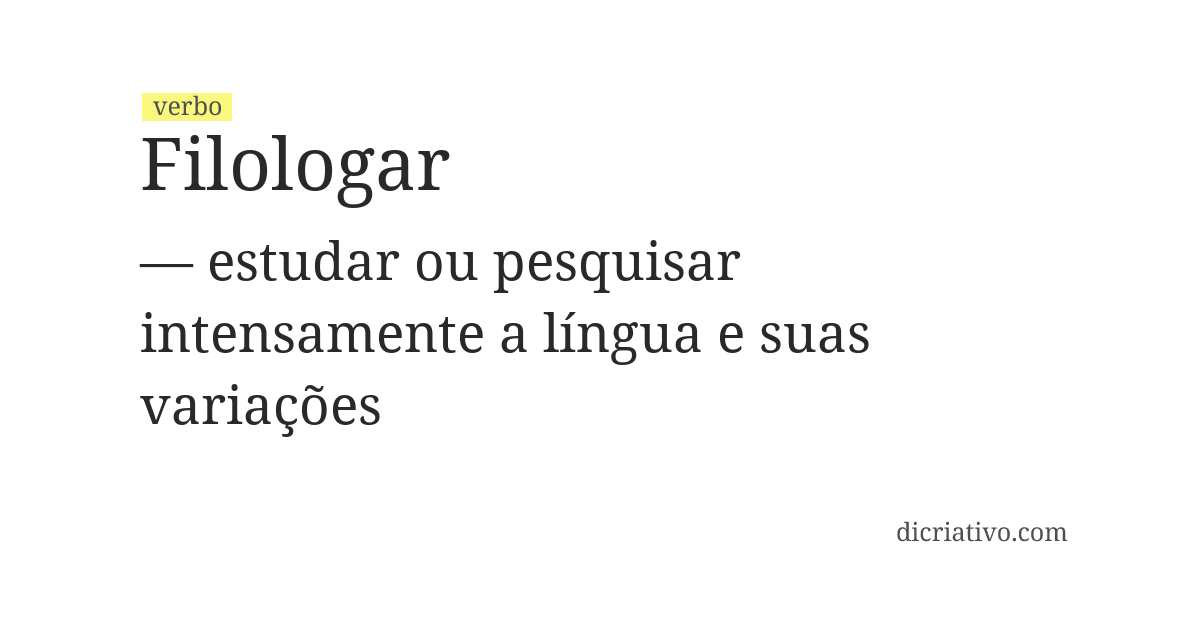 Significado de filologar