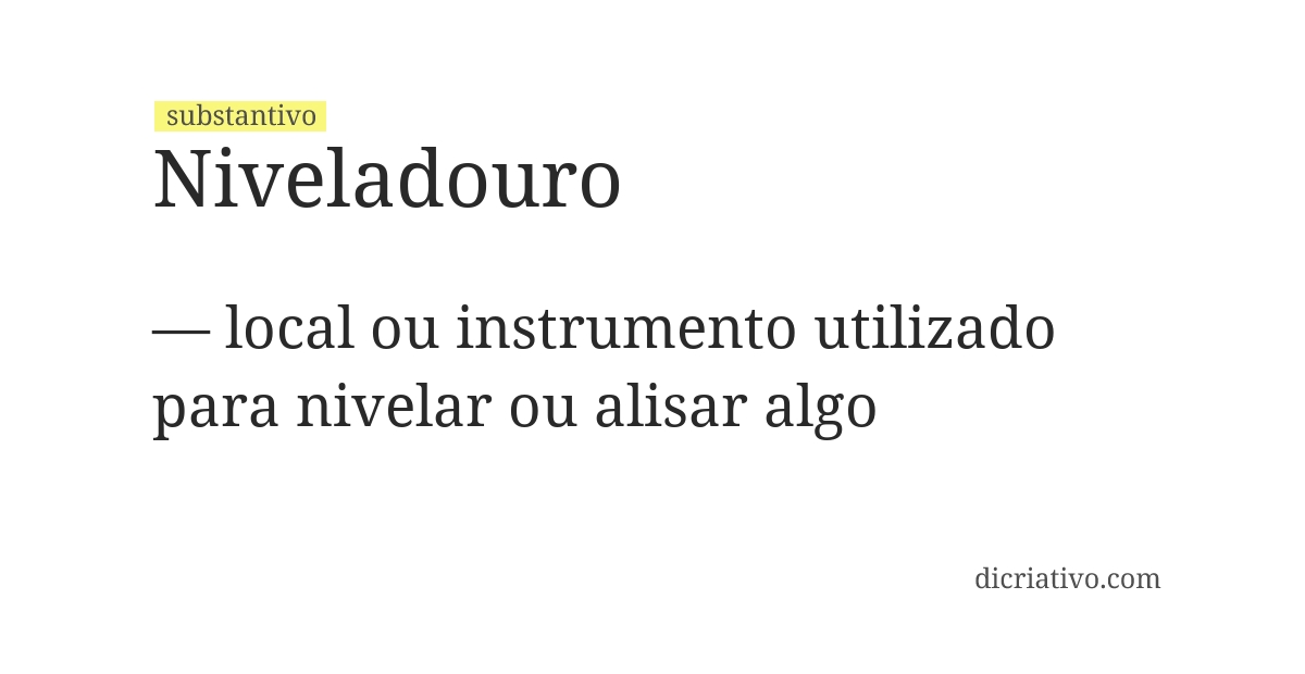 Significado de niveladouro