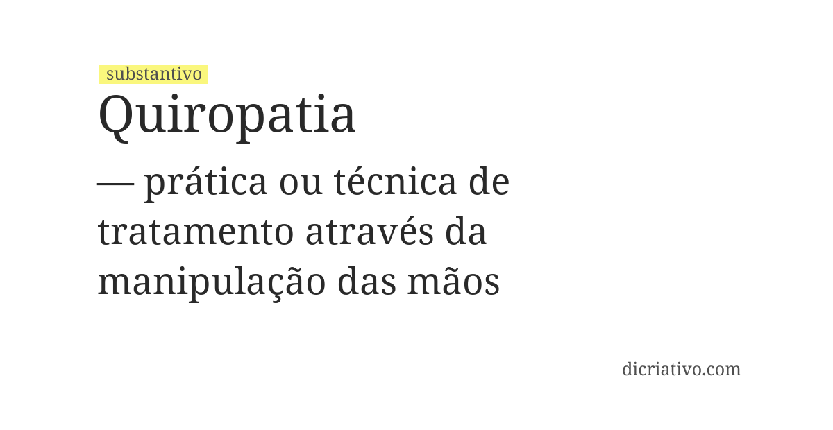 Significado de quiropatia