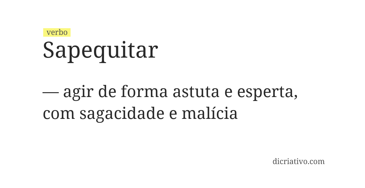 Significado de sapequitar