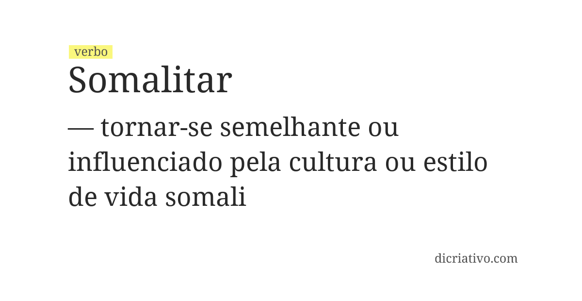 Significado de somalitar