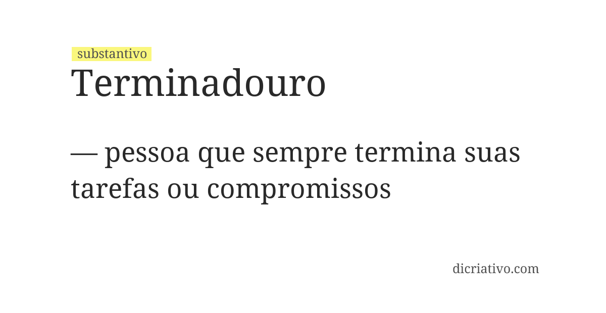 Significado de terminadouro