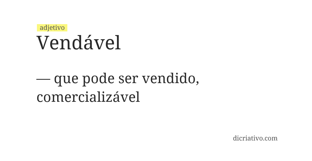Significado de vendável