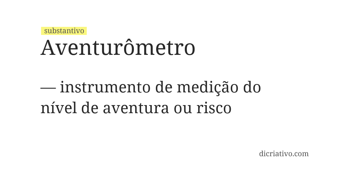 Significado de aventurômetro