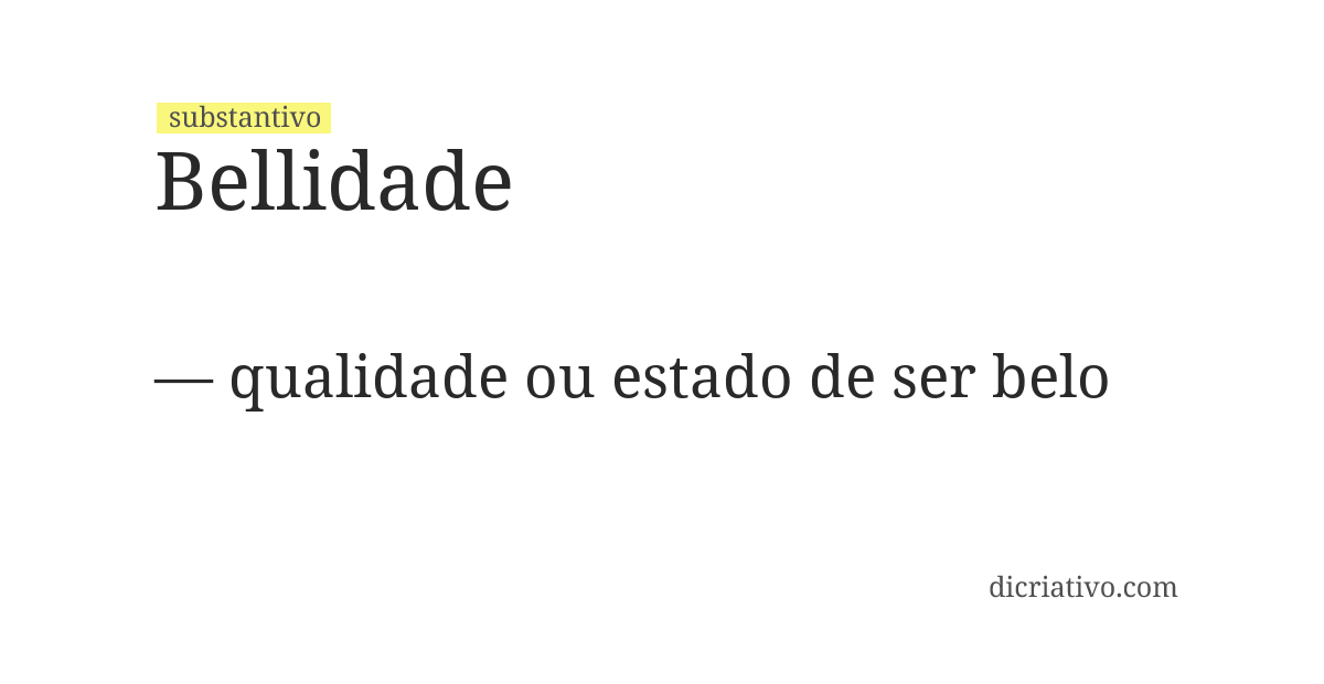 Significado de bellidade