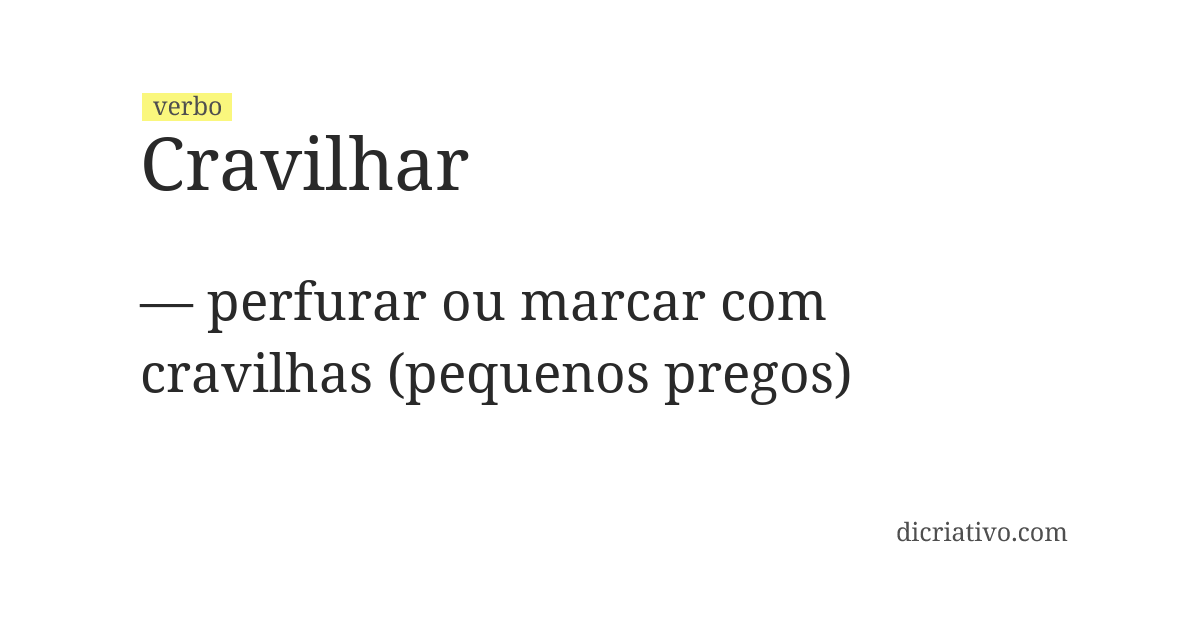 Significado de cravilhar