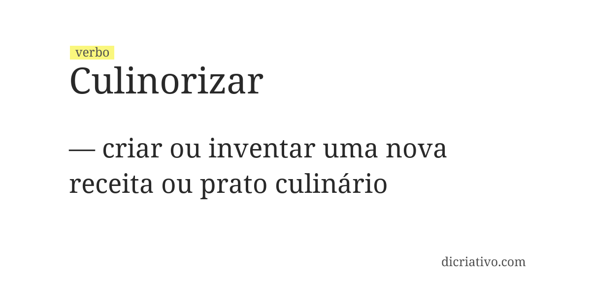 Significado de culinorizar
