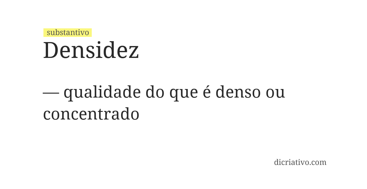 Significado de densidez