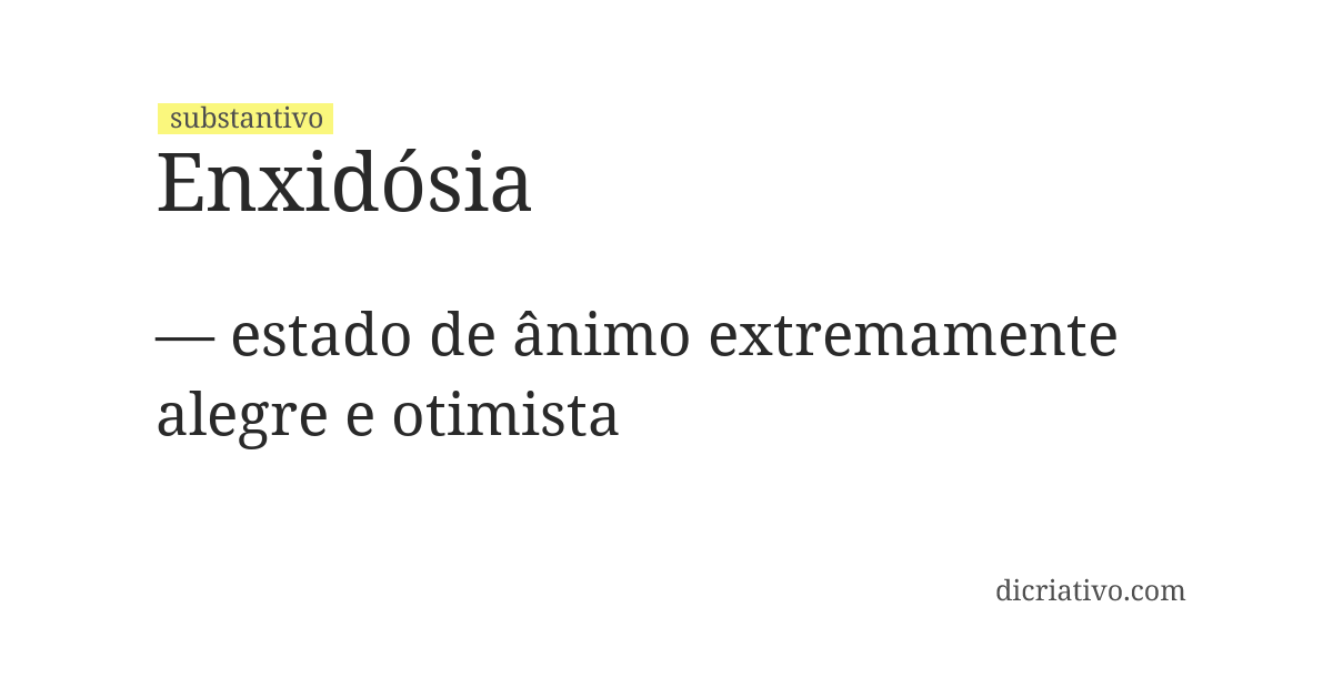 Significado de enxidósia