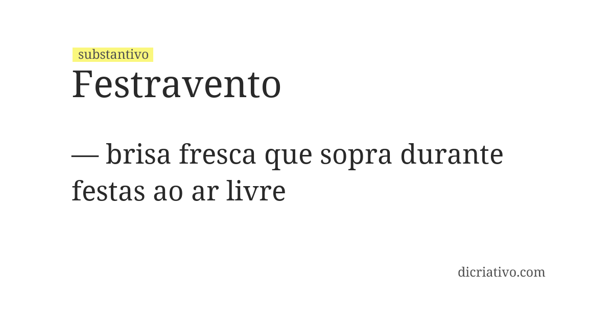 Significado de festravento