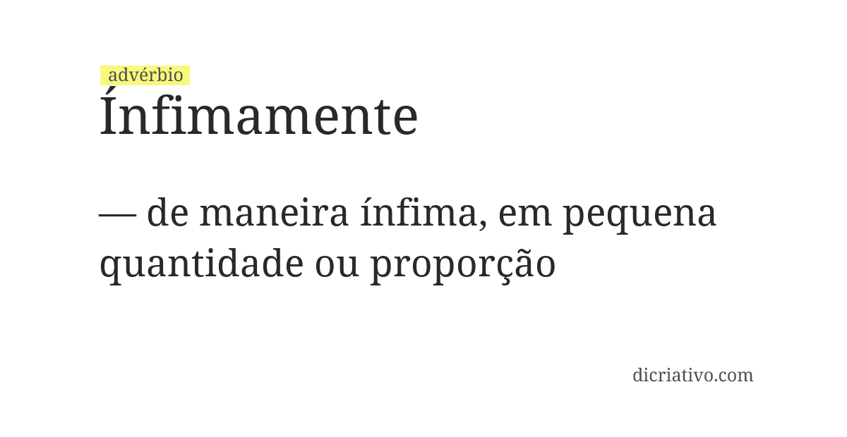 Significado de ínfimamente