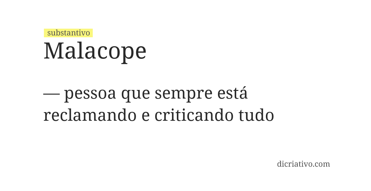 Significado de malacope