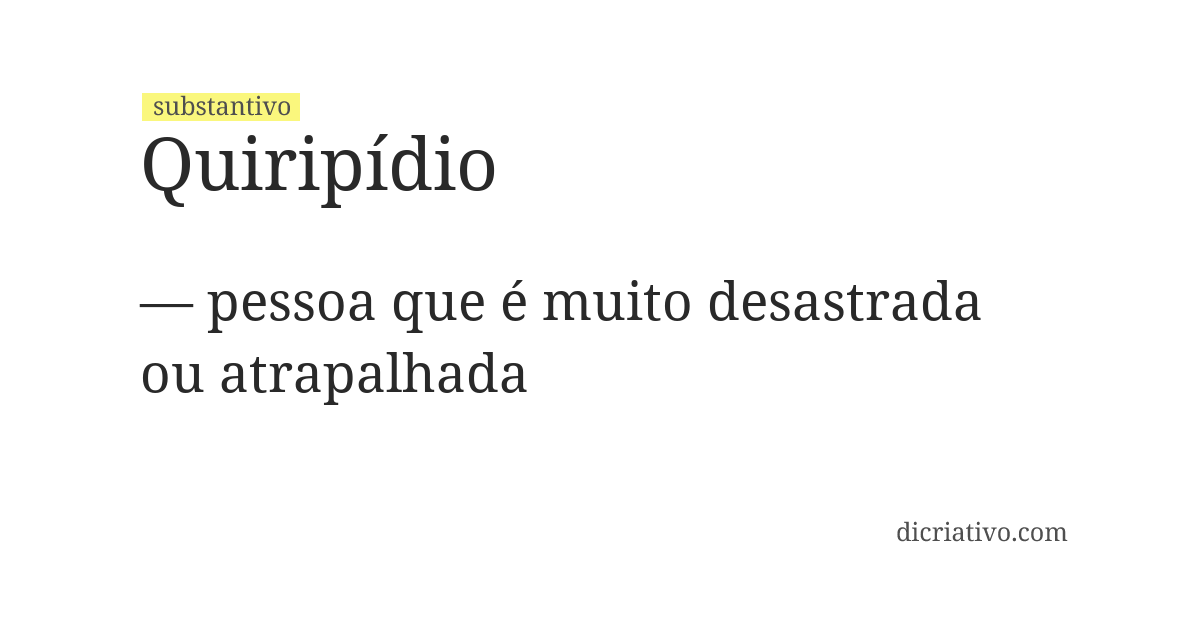 Significado de quiripídio
