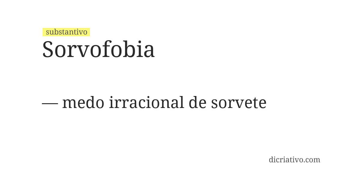 Significado de sorvofobia