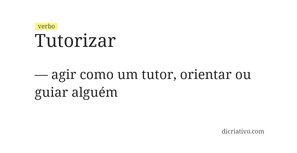 Significado de tutorizar