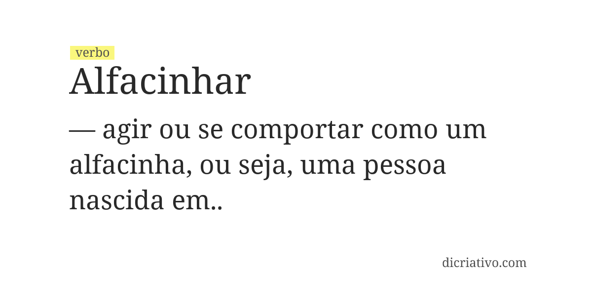 Significado de alfacinhar