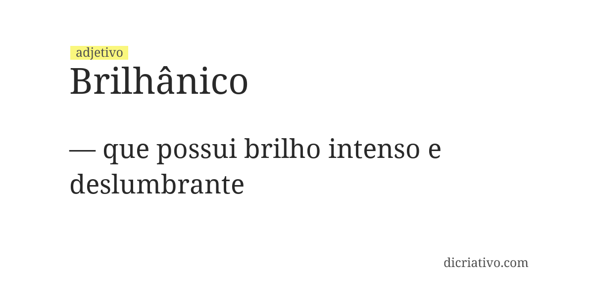 Significado de brilhânico