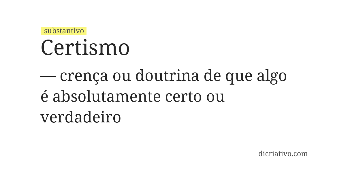 Significado de certismo