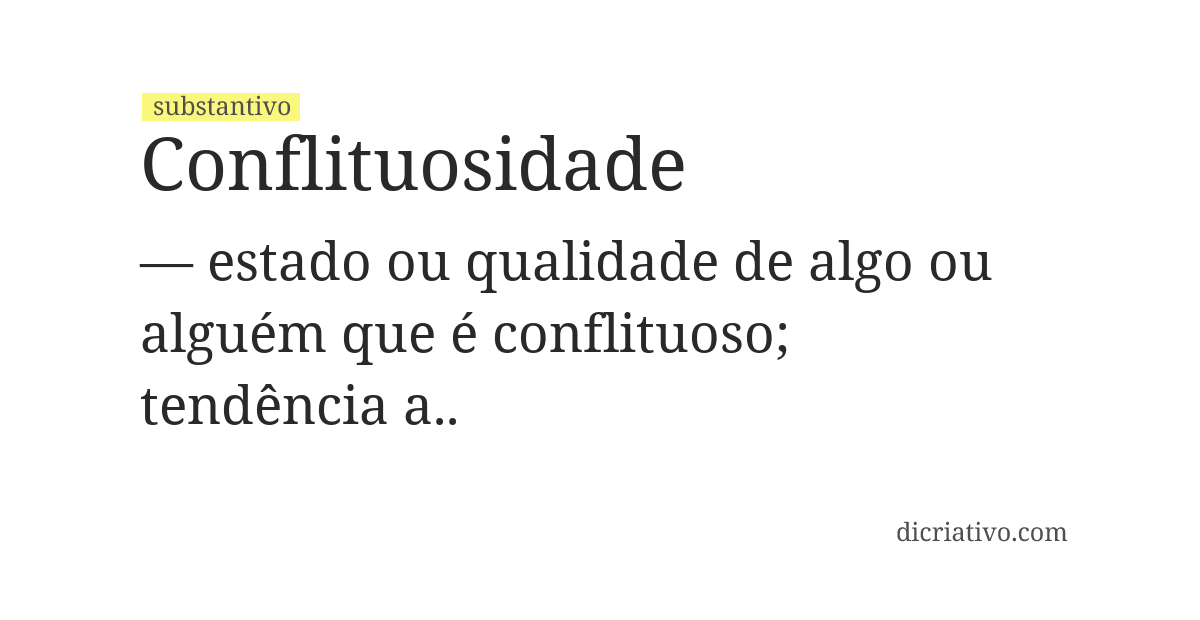 Significado de conflituosidade