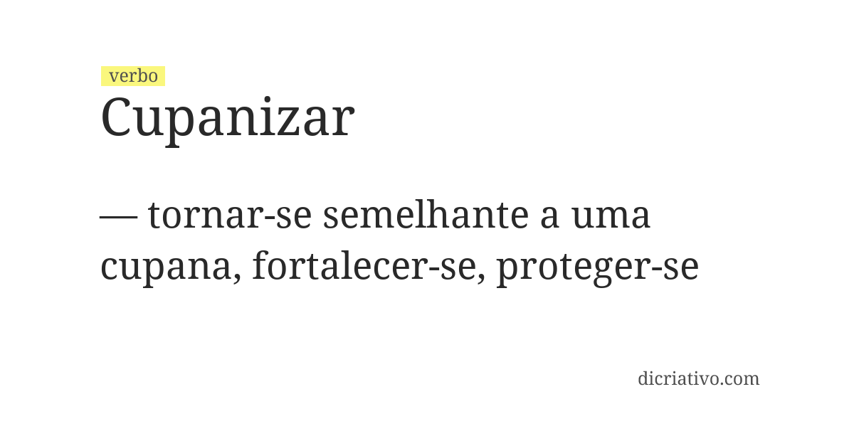 Significado de cupanizar