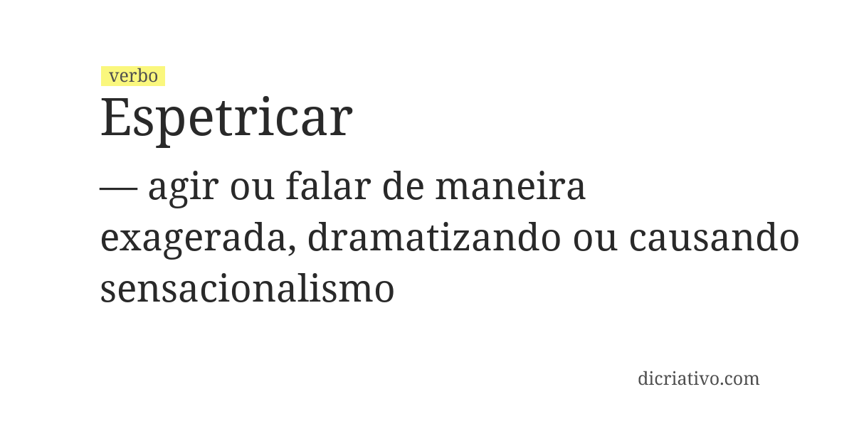 Significado de espetricar