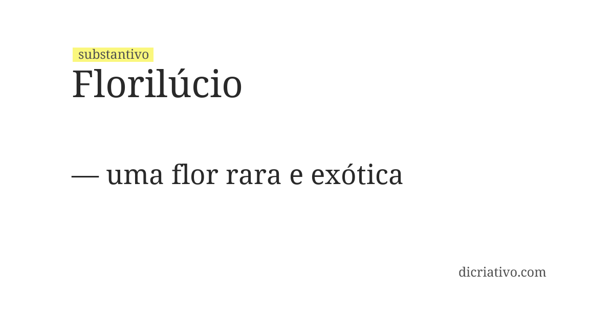Significado de florilúcio