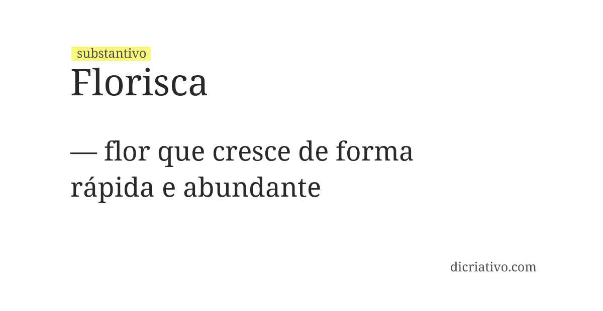 Significado de florisca