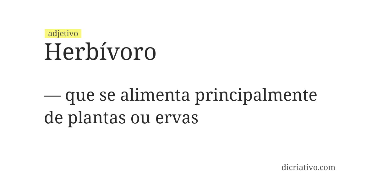 Significado de herbívoro