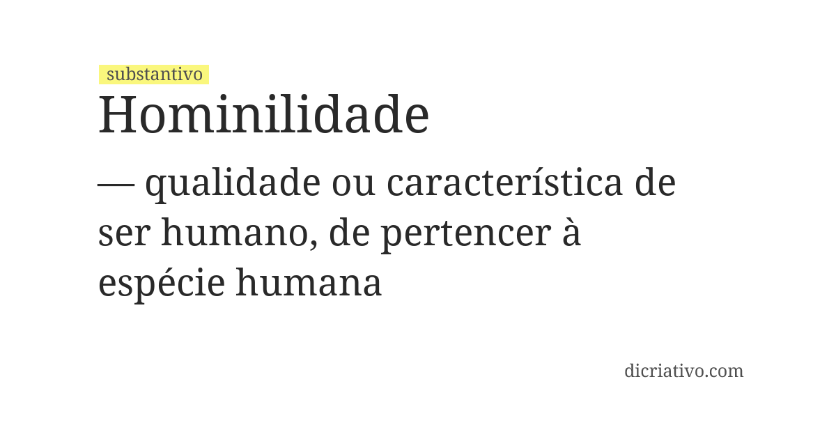 Significado de hominilidade