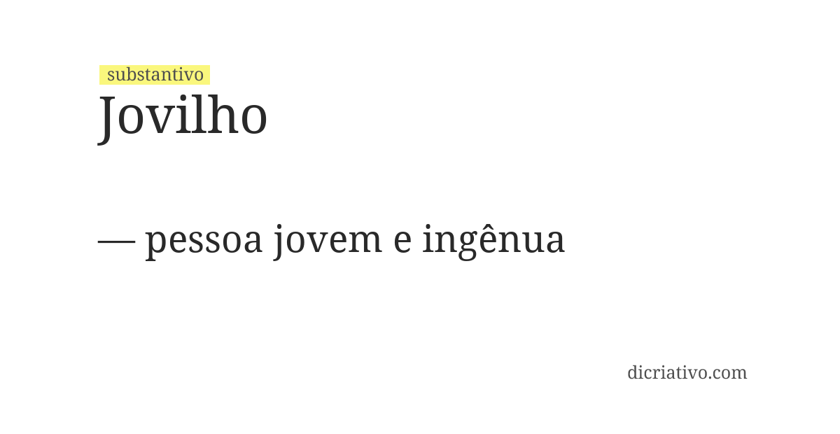 Significado de jovilho