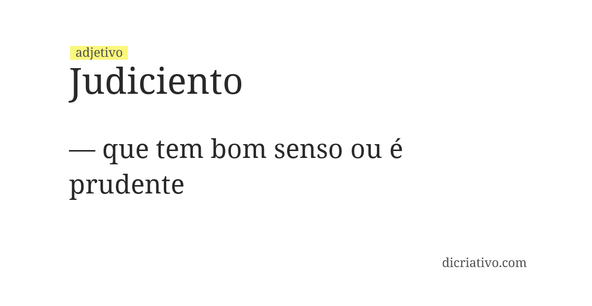 Significado de judiciento