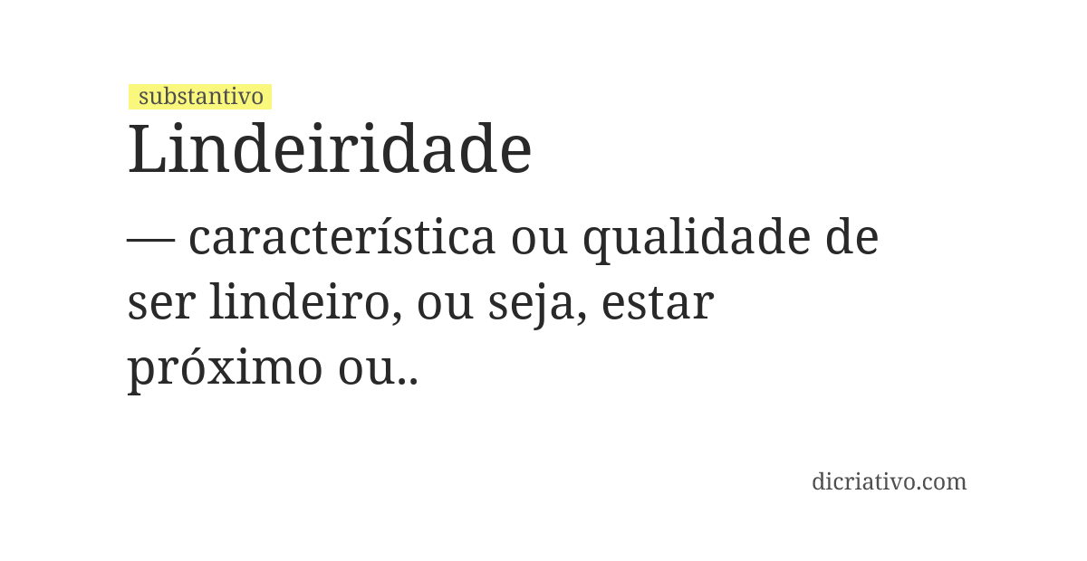 Significado de lindeiridade