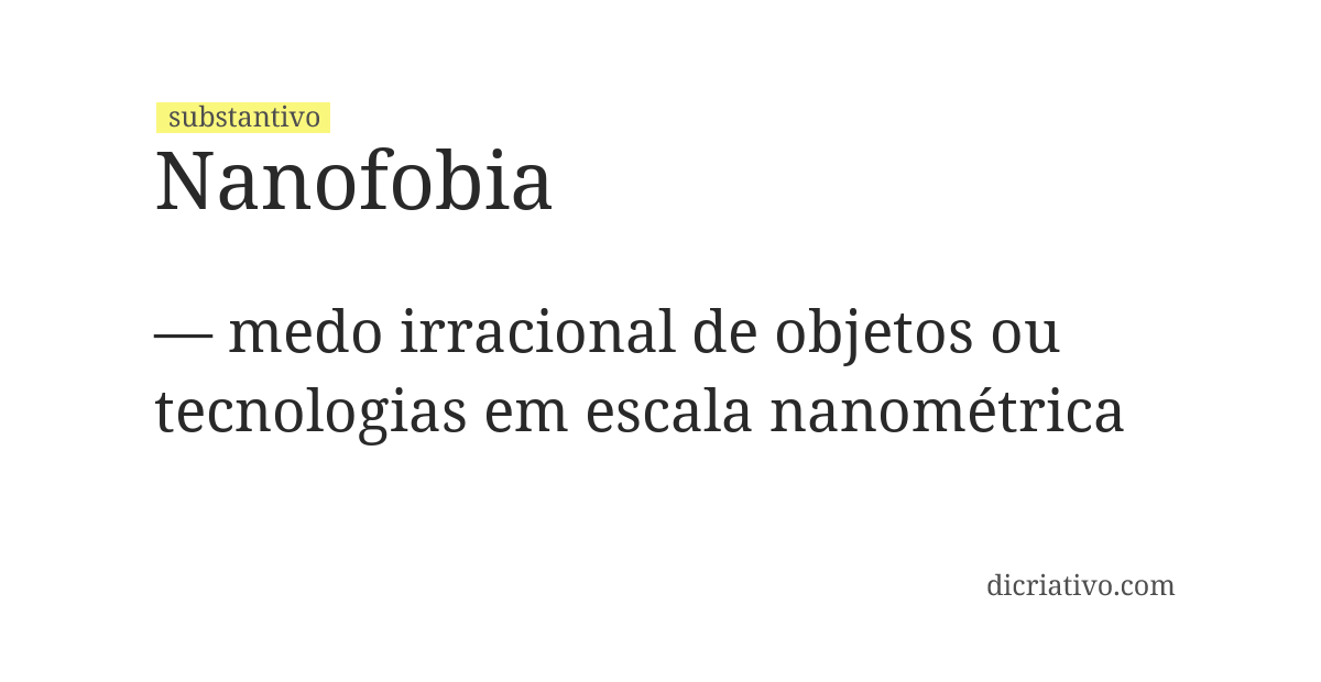 Significado de nanofobia