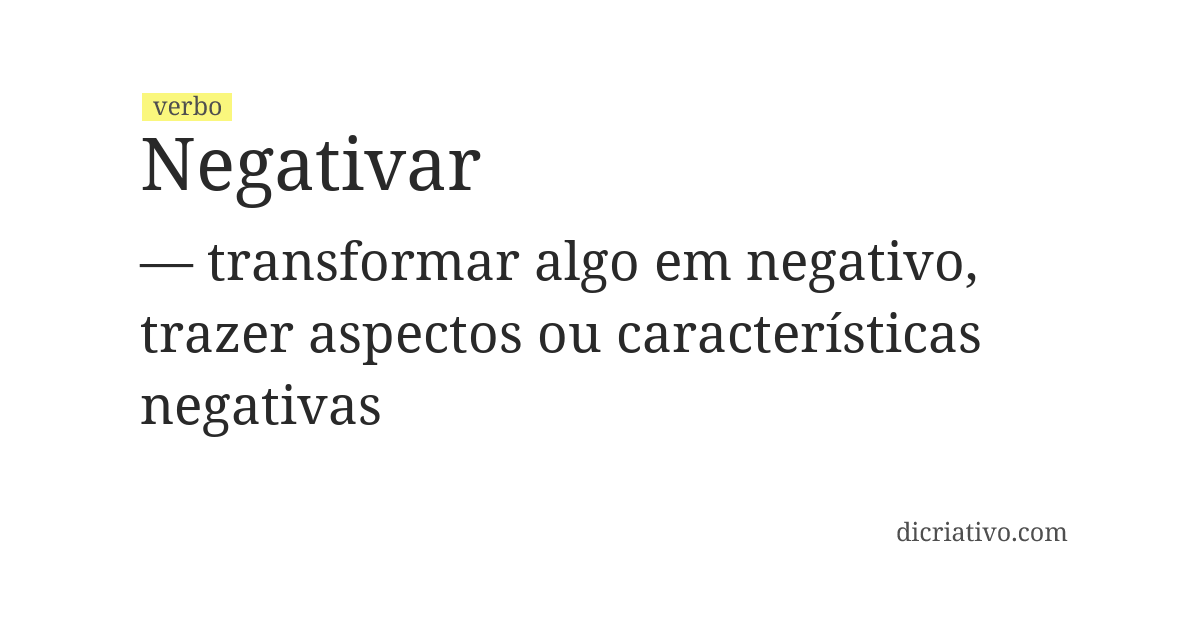 Significado de negativar