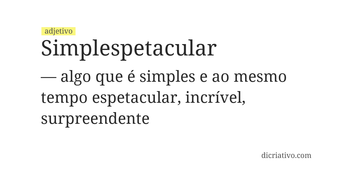Significado de simplespetacular