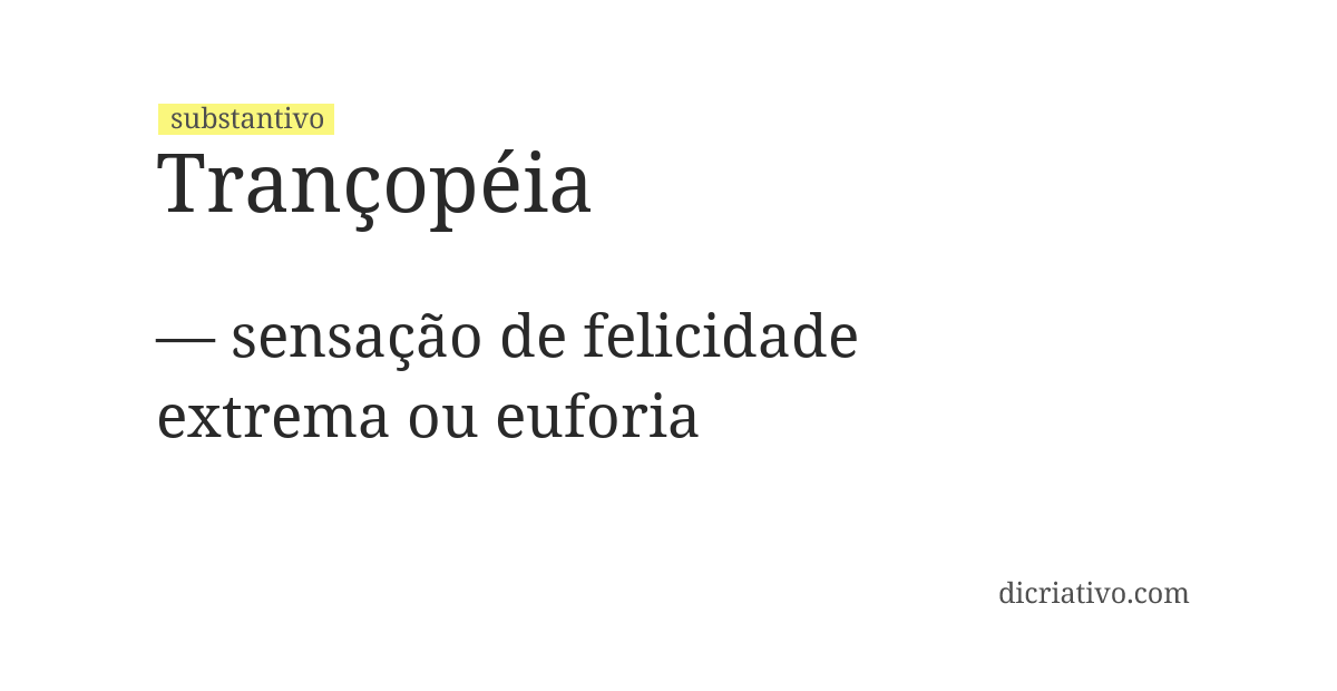 Significado de trançopéia