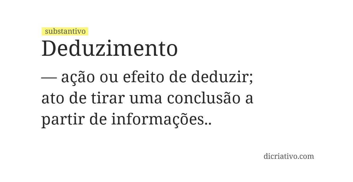 Significado de deduzimento