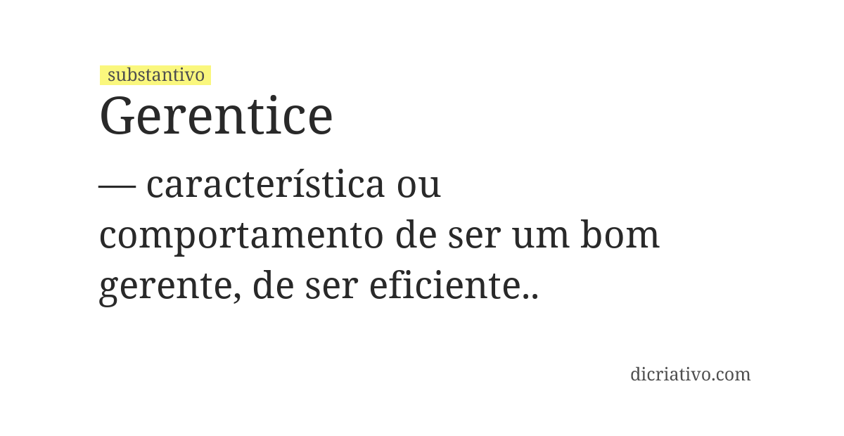 Significado de gerentice