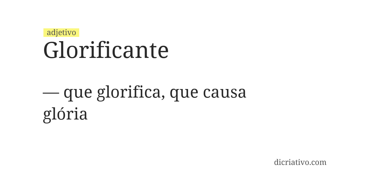 Significado de glorificante