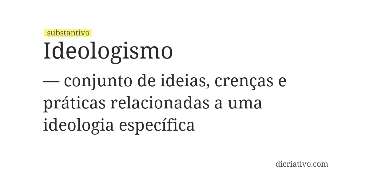 Significado de ideologismo