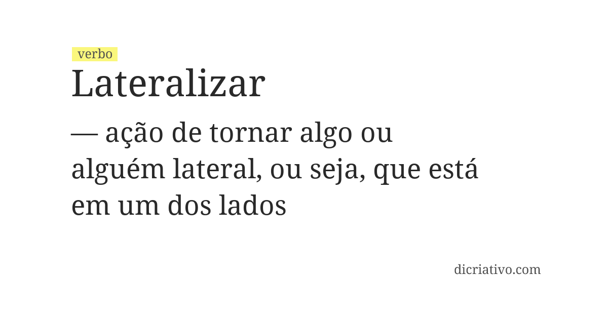 Significado de lateralizar