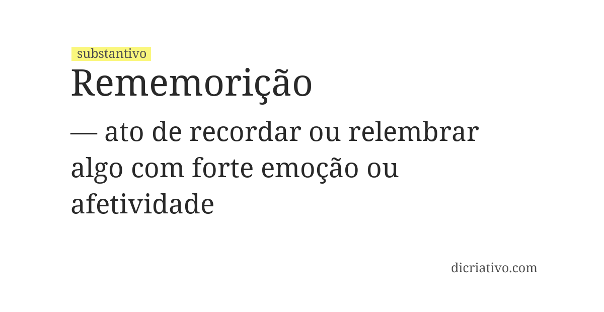 Significado de rememorição