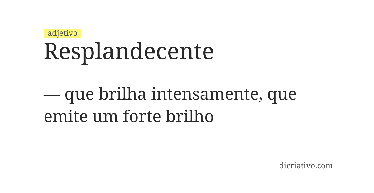 Significado de resplandecente