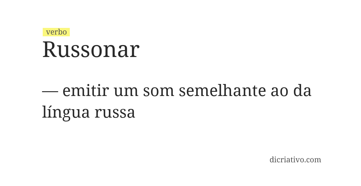 Significado de russonar