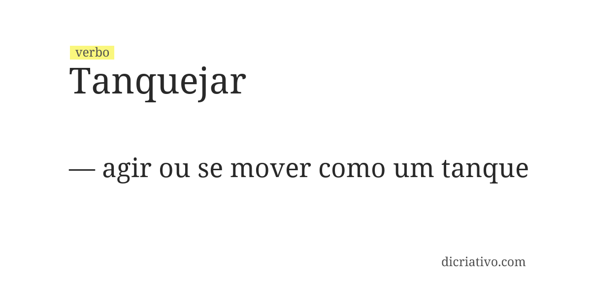 Significado de tanquejar
