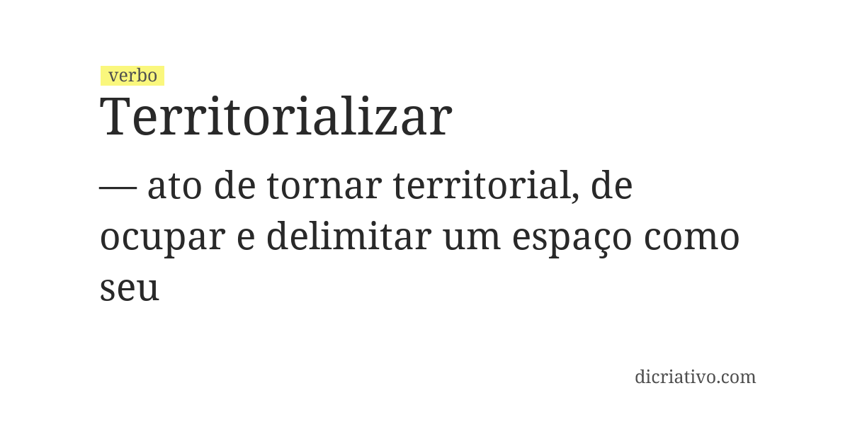 Significado de territorializar