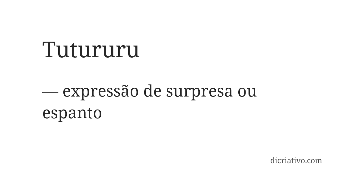 Significado de tutururu