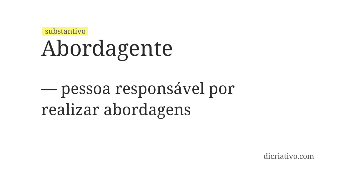 Significado de abordagente
